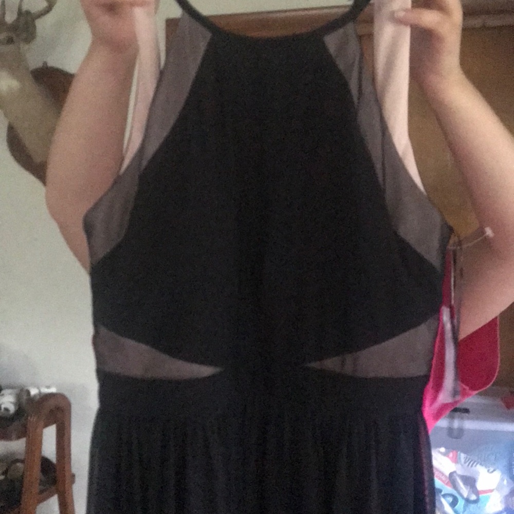 Black halter maxi dress